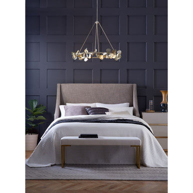 Laurel Collection Eight-Light Gilded Silver Transitional Chandelier - Dry Location Listed