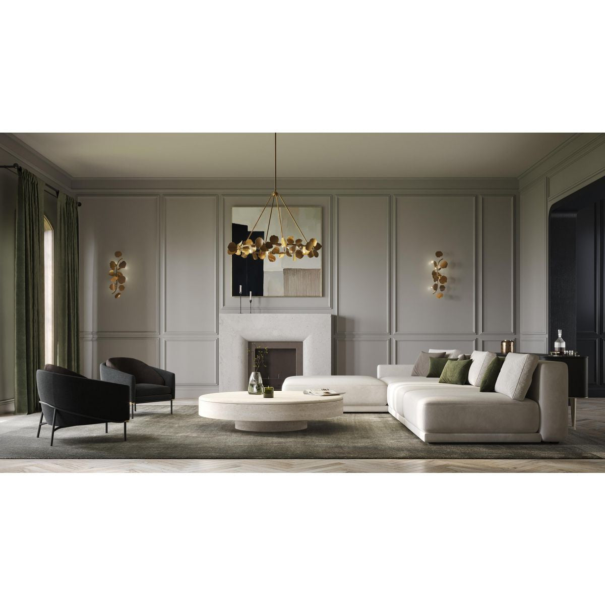 Progress Lighting Laurel Collection Eight-Light Gold Ombre Transitional Chandelier - Dry Location Listed Application Shot Model P400360-204