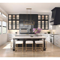 Parkhurst Collection Six-Light New Traditional Brushed Bronze Linear Island Chandelier Light - Dry Location Listed