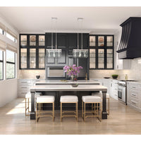 Glayse Collection Five-Light Brushed Nickel Clear Glass Luxe Pendant Light - Dry Location Listed