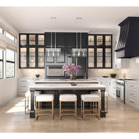 Glayse Collection Five-Light Brushed Nickel Clear Glass Luxe Pendant Light - Dry Location Listed