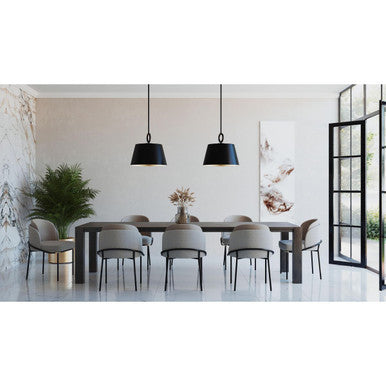 Parkhurst Collection One-Light New Traditional Matte Black Metal Pendant Light - Dry Location Listed