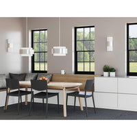 Silva Collection Three-Light Brushed Nickel White Linen Shade Pendant - Dry Location Listed - Model P500400-009