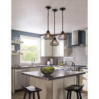 Mesh Collection One-Light Antique Bronze Farmhouse Pendant Light - Dry Location Listed - Model P5338-20