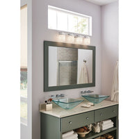 Metric Collection Four-Light Polished Chrome Etched White Glass Glass Coastal Bath Vanity Light - Damp Location Listed