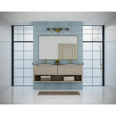 Martenne Collection Four-Light Aged Bronze Modern Farmhouse Vanity Light - Damp Location Listed