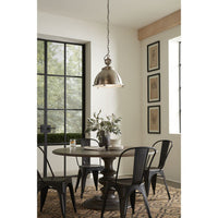 Medal Collection One-Light Brushed Nickel Clear Patterned Glass Coastal Pendant Light - Dry Location Listed