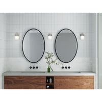 Fessler Collection One-Light Brushed Nickel Opal Glass Farmhouse Bath Light