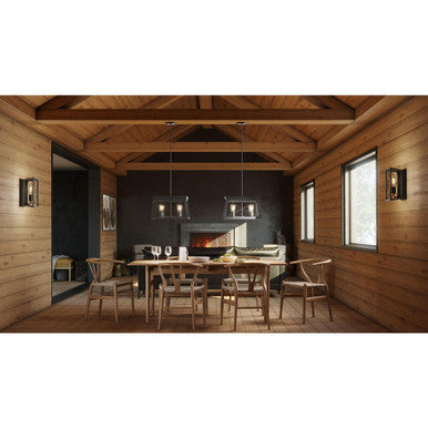 Briarwood Collection Four-Light Cerused Black Oak/Black Farmhouse Chandelier Light - Dry Location Listed