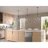 Zin Collection One-Light Graphite Smoked Textured Glass Global Pendant Light - Dry Location Listed