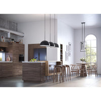 Atwell Collection Two-Light Matte Black Clear Glass Luxe Pendant Light - Dry Location Listed