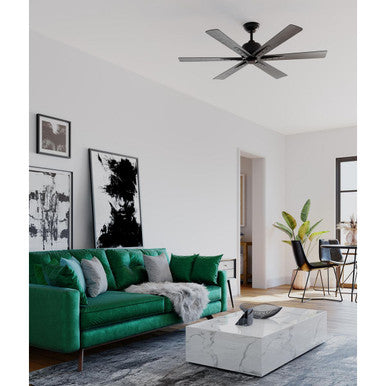 Brazas Collection 56 in. Six-Blade Matte Black Transitional Ceiling Fan - Damp Location Listed