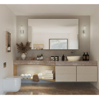 Clarion Collection Two-Light Polished Chrome and Clear Glass Modern Style Bath Vanity Wall Light - Damp Location Listed