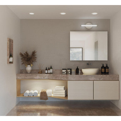 Phase 3 Collection 16 in. Brushed Nickel Small Modern 3CCT Integrated LED Linear Vanity Light - Damp Location Listed