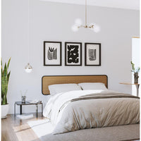 Haas Collection Four-Light Brushed Nickel Mid-Century Modern Chandelier - Dry Location Listed