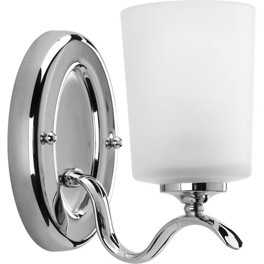 Progress Lighting Bath & Vanity Light - Inspire Collection One-Light Polished Chrome Etched Glass Traditional Bath Vanity Light - Model P2018-15