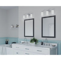 Inspire Collection Three-Light Polished Chrome Etched Glass Traditional Bath Vanity Light - Damp Location Listed