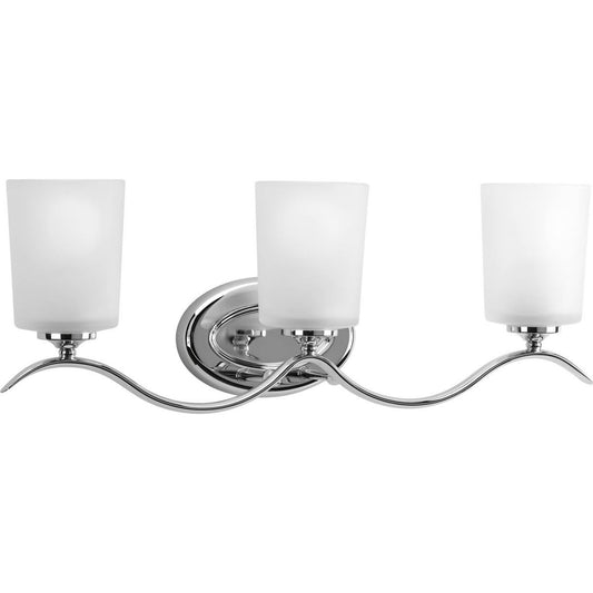 Progress Lighting Bath & Vanity Light - Inspire Collection Three-Light Polished Chrome Etched Glass Traditional Bath Vanity Light - Model P2020-15
