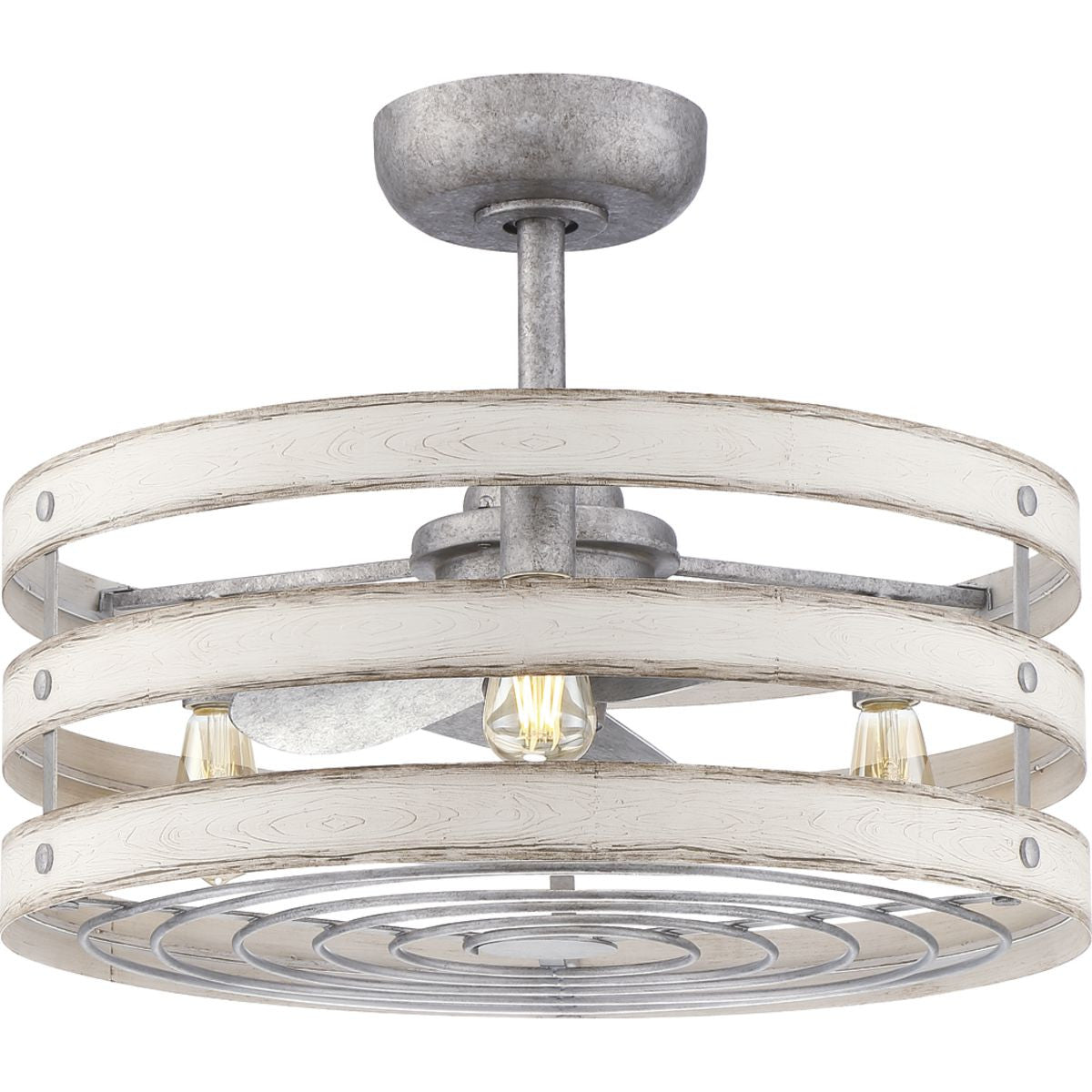 Progress Lighting Ceiling Fans Light - Gulliver 23" 3-Blade Whitewashed Faux Wood Finish Ceiling Fan with LED Bulbs - Model P250012-141-22