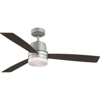 Trevina IV Collection 52 in. Three-Blade Painted Nickel Transitional Ceiling Fan with LED Light Kit - Dry Location Listed