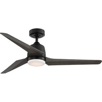 Upshur Collection 52 in. Matte Black Transitional Ceiling Fan with LED Light Kit - Damp Location Listed