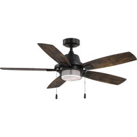 Freestone Collection 52 in. Five-Blade Antique Bronze Transitional Ceiling Fan with LED lamped Light Kit - Dry Location Listed