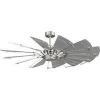 Springer II Collection 60-in Twelve-Blade Antique Nickel Modern Farmhouse Windmill Ceiling Fan - Damp Location Listed