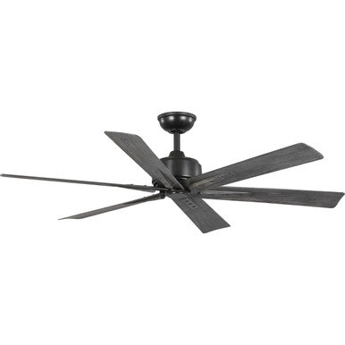 Brazas Collection 56 in. Six-Blade Matte Black Transitional Ceiling Fan - Damp Location Listed