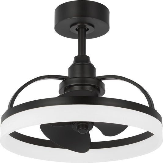 Progress Lighting Ceiling Fans Light - Shear Collection Oscillating Three-Blade Matte black Ceiling Fan with Matte Black Blades - Model P250115-31M-30