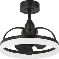 Shear Collection Oscillating Three-Blade Matte black Ceiling Fan with Matte Black Blades - Damp Location Listed
