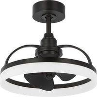 Shear Collection Oscillating Three-Blade Matte black Ceiling Fan with Matte Black Blades - Damp Location Listed