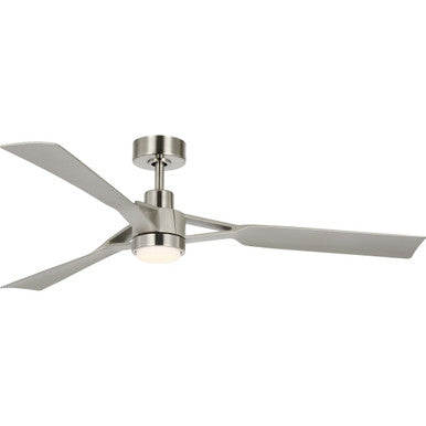 Belen Collection 60-in Three-Blade Brushed Nickel Modern Ceiling Fan with Silver Blades - Damp Location Listed