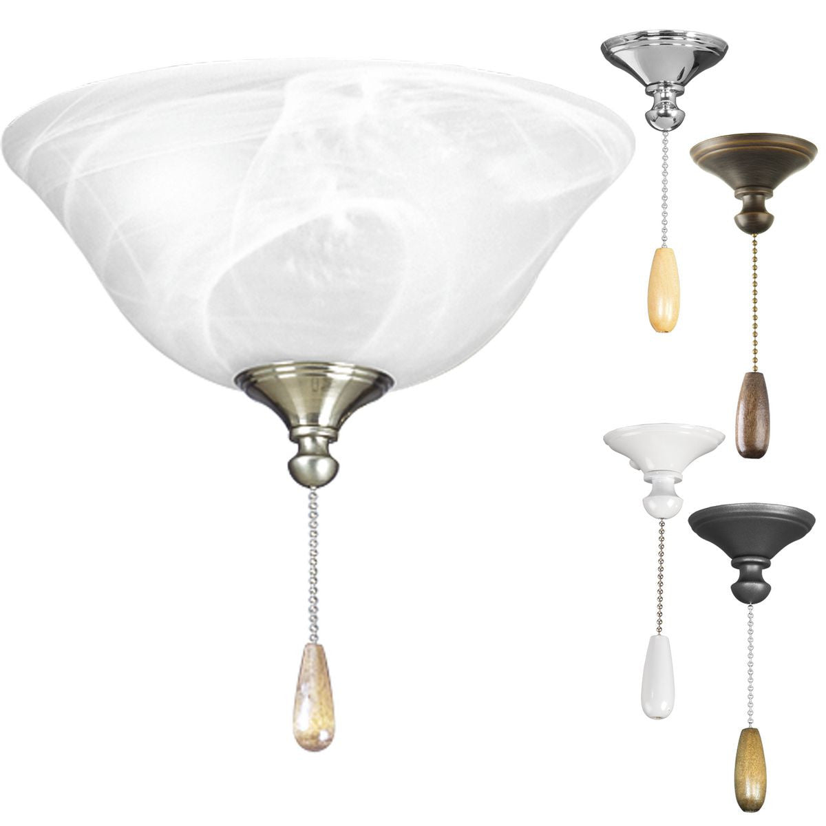 Progress Lighting Ceiling Fans Light - AirPro Collection Two-Light Ceiling Fan Light - Model P2612-01WB