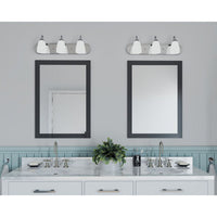 Gather Collection Three-Light Polished Chrome Etched Glass Traditional Bath Vanity Light - Damp Location Listed