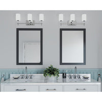 Status Collection Three-Light Polished Chrome Etched Linen Glass Coastal Bath Vanity Light - Damp Location Listed