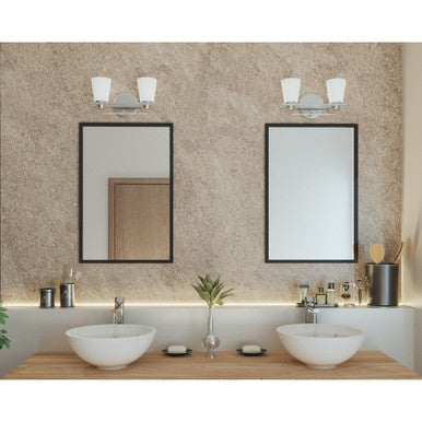 Flight Collection Two-Light Brushed Nickel Etched Glass Coastal Bath Vanity Light - Damp Location Listed