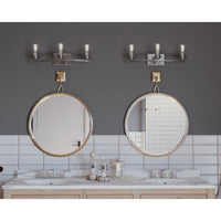 Debut Collection Three-Light Brushed Nickel Farmhouse Bath Vanity Light - Damp Location Listed