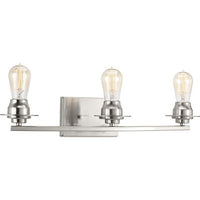Debut Collection Three-Light Brushed Nickel Farmhouse Bath Vanity Light - Damp Location Listed