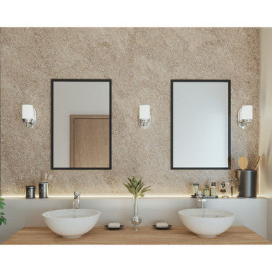Glide Collection One-Light Polished Chrome Etched Opal Glass Coastal Bath Vanity Light