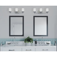 Glide Collection Three-Light Brushed Nickel Etched Opal Glass Coastal Bath Vanity Light - Damp Location Listed