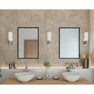 Zura Collection One-Light Brushed Nickel Etched Opal Glass Modern Bath Vanity Light - Damp Location Listed