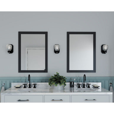 Anjoux Collection One-Light Antique Bronze Clear Water Glass Luxe Bath Vanity Light