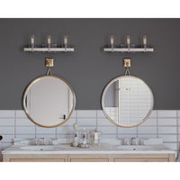 Gulliver Collection Three-Light Galvanized Finish Clear Seeded Glass Coastal Bath Vanity Light - Damp Location Listed