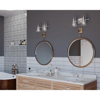 Litchfield Collection Two-Light Polished Chrome Clear Glass Coastal Bath Vanity Light - Damp Location Listed