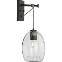 Caisson Collection Graphite One-Light Wall Bracket - Damp Location Listed