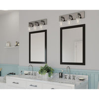 Rushton Collection Three-Light Brushed Nickel Clear Glass Farmhouse Bath Vanity Light - Damp Location Listed