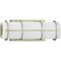 Grid LED Collection 14-inch Silver Ridge and White Linen Acrylic Modern Style Bath Vanity Wall Light - Damp Location Listed
