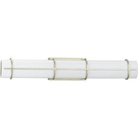 Grid LED Collection 30-inch Silver Ridge and White Linen Acrylic Modern Style Bath Vanity Wall Light - Damp Location Listed