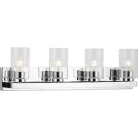 Goodwin Collection Four-Light Polished Chrome Modern Vanity Light with Clear Glass - Damp Location Listed