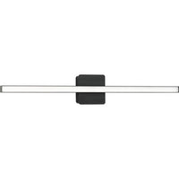 Phase 4 Collection 32 in. Matte Black Large Modern Integrated 3CCT Integrated LED Linear Vanity Light - Damp Location Listed